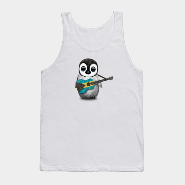 Baby Penguin Playing Bahamas Flag Guitar Tank Top by jeffbartels